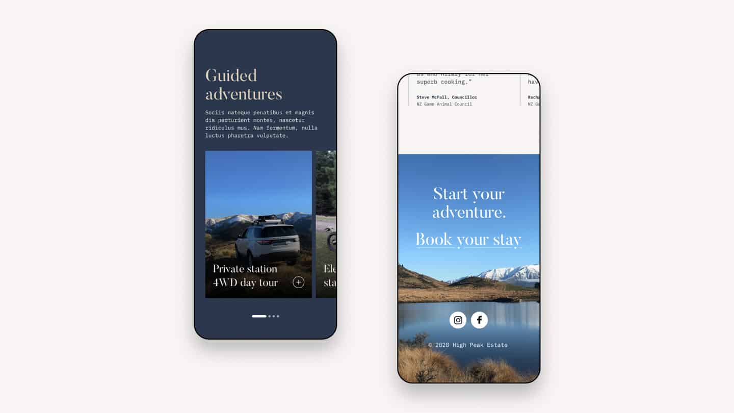 We designed a mobile version of the website specifically for High Peak to accommodate how users engage with a website differently on their phones